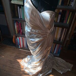 Lavetir gold sweetheart neck one shoulder 18 semi formal dress